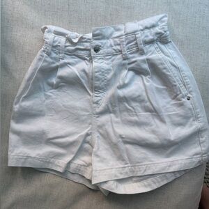 Zara white jean shorts with paperbag waist - size 8